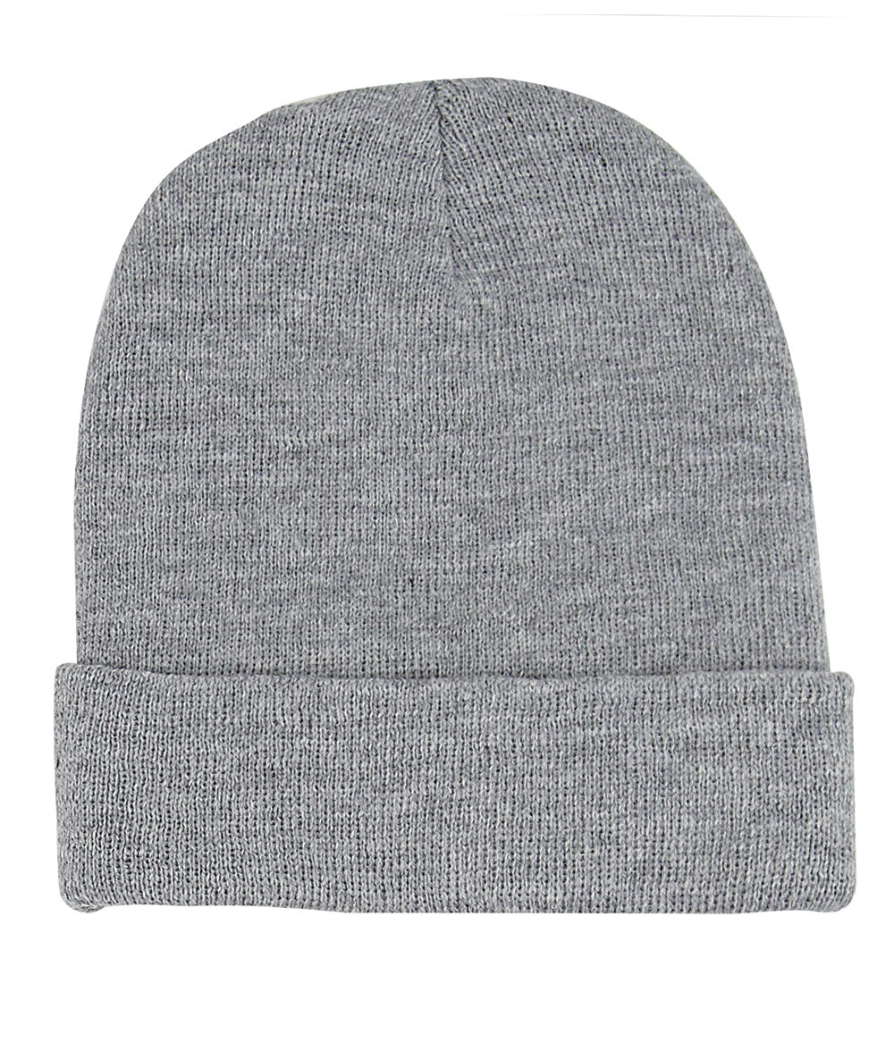 Knit Beanie with leather patch